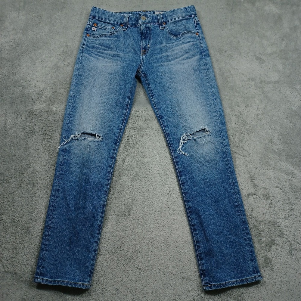 AG Adriano Goldschmied Jeans Womens‎ 26 Boyfriend Slim Distressed Preppy